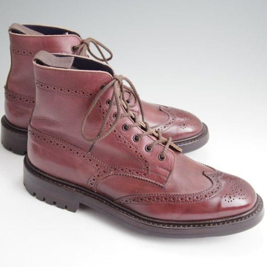 美品★トリッカーズ SIZE 8【同系モデル定価￥132,000-★コマンドソール仕様/カントリ−ブーツ/M7789】カーフ/赤茶/Tricker's★l842