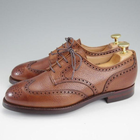 極美品★クロケット&ジョーンズ(レディース) 5C【定価￥94,600-★ダイナイトソール仕様/Hattie】フルブローグ/618ラスト/茶★l847