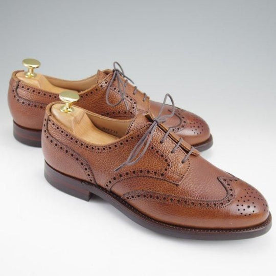 極美品★クロケット&ジョーンズ(レディース) 5C【定価￥94,600-★ダイナイトソール仕様/Hattie】フルブローグ/618ラスト/茶★l847