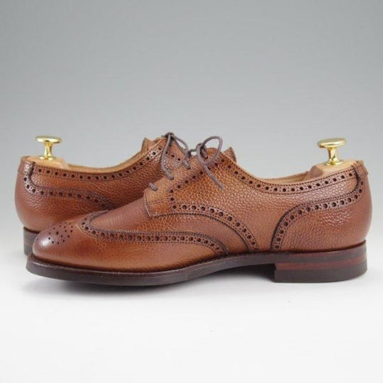 極美品★クロケット&ジョーンズ(レディース) 5C【定価￥94,600-★ダイナイトソール仕様/Hattie】フルブローグ/618ラスト/茶★l847