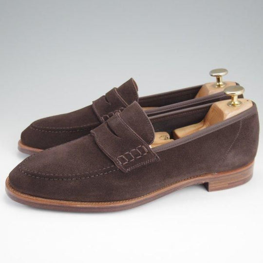 未使用★クロケット&ジョーンズ 6.5E【定価￥99,000-★コインローファー/Seaton/シートン】376ラスト/スエード/濃茶/Crockett&Jones★l850