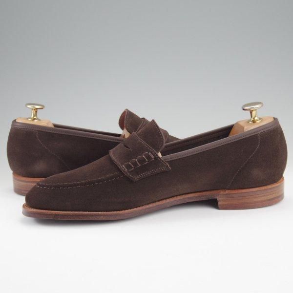 未使用★クロケット&ジョーンズ 6.5E【定価￥99,000-★コインローファー/Seaton/シートン】376ラスト/スエード/濃茶/Crockett&Jones★l850