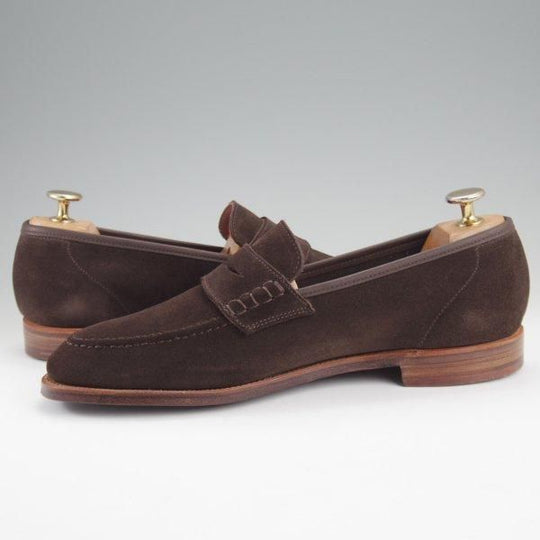 未使用★クロケット&ジョーンズ 6.5E【定価￥99,000-★コインローファー/Seaton/シートン】376ラスト/スエード/濃茶/Crockett&Jones★l850