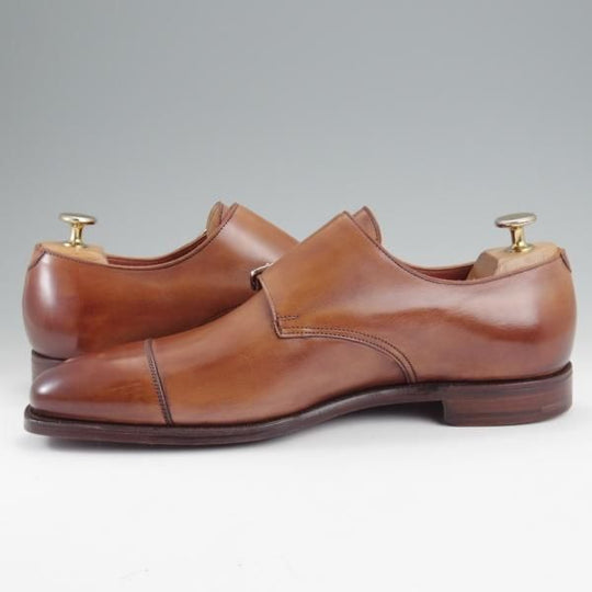 未使用★クロケット&ジョーンズ 6.5E【ハンドグレードライン★MONTPELLIER 2/ダブルモンク】373ラスト/カーフ/茶/Crockett&Jones★l859