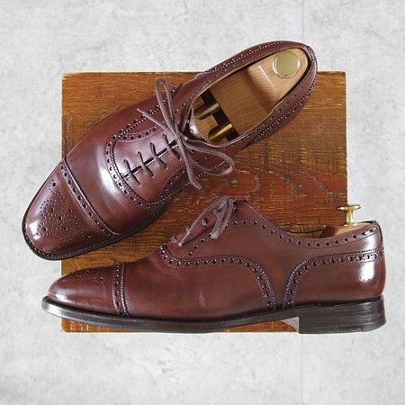 極上★チャーチ 80F/UK8【現行定価￥176,000-★ディプロマット/DIPLOMAT】173ラスト/セミブローグ/カーフ/濃茶/メンズ/Church's★l861