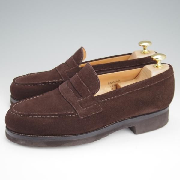 美品★J.M.ウエストン 5D【現行定価￥151,800-★180/コインローファー】41ラスト/スエード/濃茶/Weston/ウェストン★l864