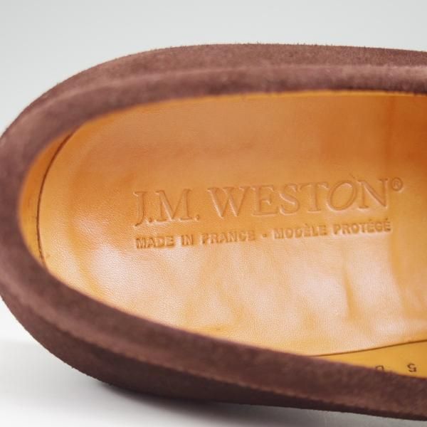 美品★J.M.ウエストン 5D【現行定価￥151,800-★180/コインローファー】41ラスト/スエード/濃茶/Weston/ウェストン★l864