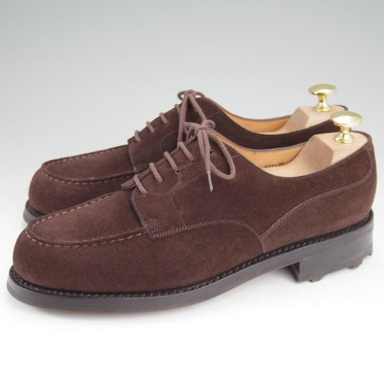 極美品★J.M.ウエストン 5.5D【現行定価￥168,300-★ゴルフ/GOLF/旧ロゴ】641/31ラスト/Uチップ/スエード/濃茶/Weston/ウェストン★l865