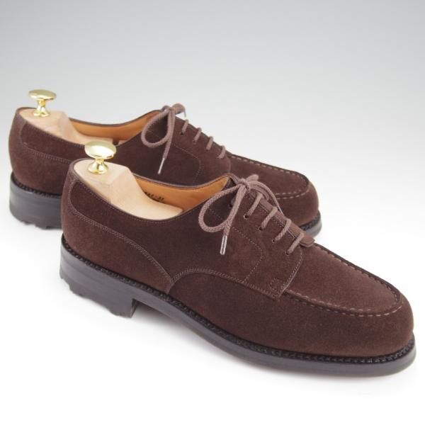 極美品★J.M.ウエストン 5.5D【現行定価￥168,300-★ゴルフ/GOLF/旧ロゴ】641/31ラスト/Uチップ/スエード/濃茶/Weston/ウェストン★l865