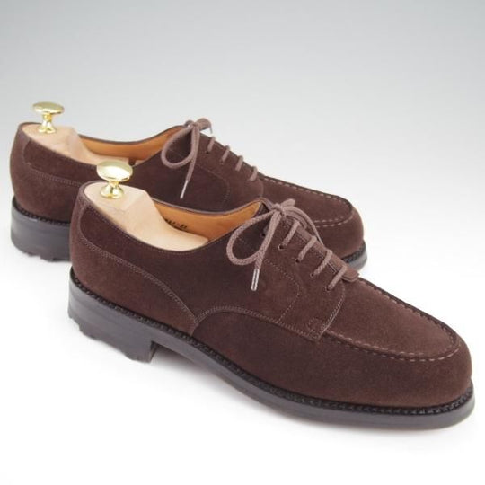 極美品★J.M.ウエストン 5.5D【現行定価￥168,300-★ゴルフ/GOLF/旧ロゴ】641/31ラスト/Uチップ/スエード/濃茶/Weston/ウェストン★l865