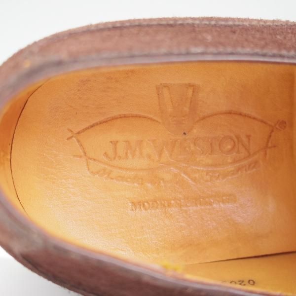 極美品★J.M.ウエストン 5.5D【現行定価￥168,300-★ゴルフ/GOLF/旧ロゴ】641/31ラスト/Uチップ/スエード/濃茶/Weston/ウェストン★l865