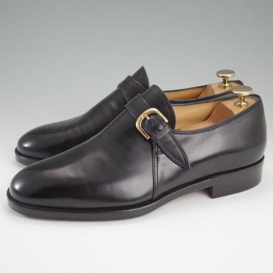 極上★(伊)タニノクリスチー SIZE 7【定価15万円以上★モンクストラップ/黒】カーフ/メンズ/TANINO CRISCI★l891