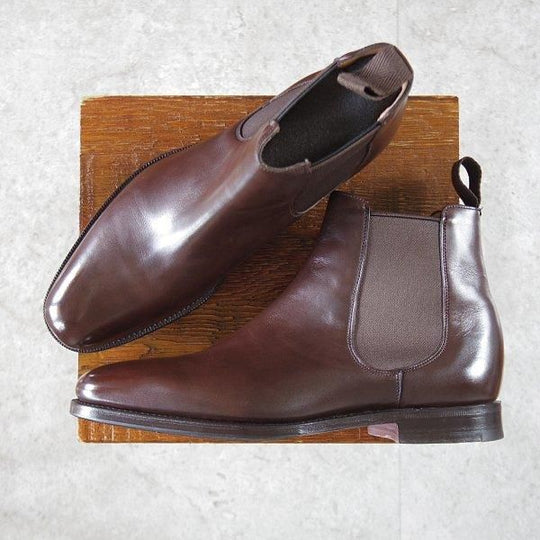 極美品★チャーチ 70F/UK7【貴重★002ラスト/サイドゴアブーツ】Runcorn/4都市ロゴ/カーフ/濃茶/メンズ/Church's★l892