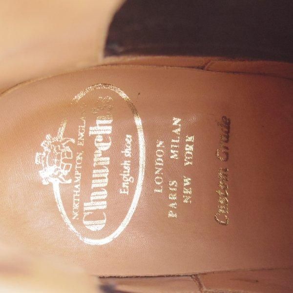 極美品★チャーチ 70F/UK7【貴重★002ラスト/サイドゴアブーツ】Runcorn/4都市ロゴ/カーフ/濃茶/メンズ/Church's★l892