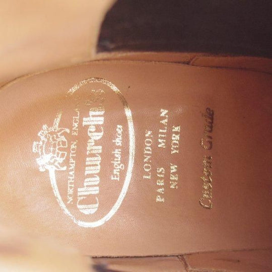 極美品★チャーチ 70F/UK7【貴重★002ラスト/サイドゴアブーツ】Runcorn/4都市ロゴ/カーフ/濃茶/メンズ/Church's★l892