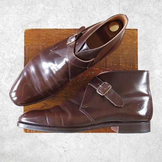 ★クロケット&ジョーンズ UK8.5/US9D【貴重★ブルックスブラザーズ別注/Peal&co】モンクストラップ/ブーツ/濃茶/Crockett&Jones★l895