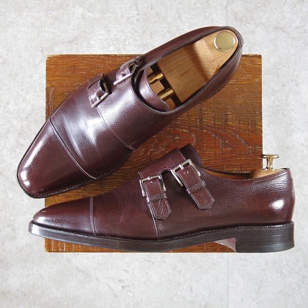 ★ジョンロブ 8.5EE【貴重★(水牛)バッファローレザー/DERWENT/8000ラスト】ダブルモンク/濃茶/JOHN LOBB★l896