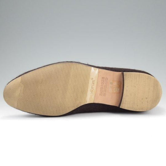 極美品★(英)ジョージ・クレバリー UK7.5程度【貴重★アルパカ素材/イノウエブラザーズ別注】ルームシューズ/濃茶/GEORGE CLEVERLEY★l901