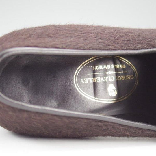 極美品★(英)ジョージ・クレバリー UK7.5程度【貴重★アルパカ素材/イノウエブラザーズ別注】ルームシューズ/濃茶/GEORGE CLEVERLEY★l901