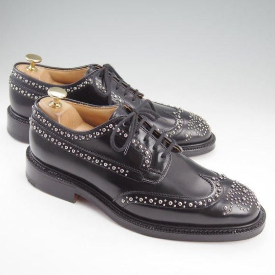 未使用★チャーチ 60F/UK6【現行定価20万円以上★GRAFTON MET/グラフトン/スタッズ】173ラスト/フルブローグ/黒/メンズ/Church's★l902