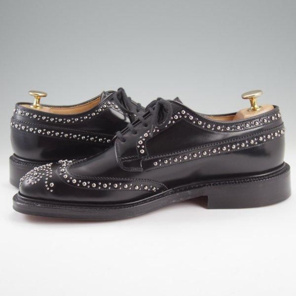 未使用★チャーチ 60F/UK6【現行定価20万円以上★GRAFTON MET/グラフトン/スタッズ】173ラスト/フルブローグ/黒/メンズ/Church's★l902