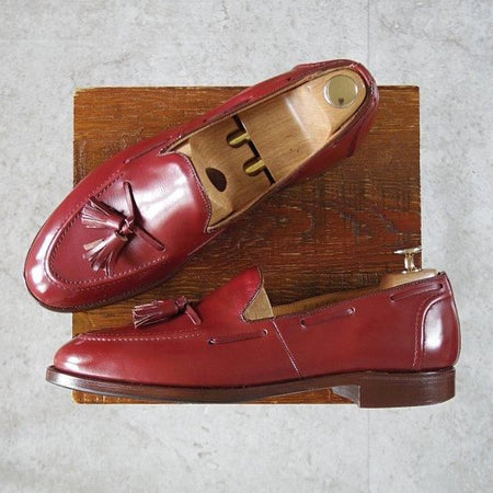 ★トリッカーズ SIZE 9【貴重★80万番台(90's初頭)/タッセルローファー】カーフ/赤茶/メンズ/Tricker's★l913
