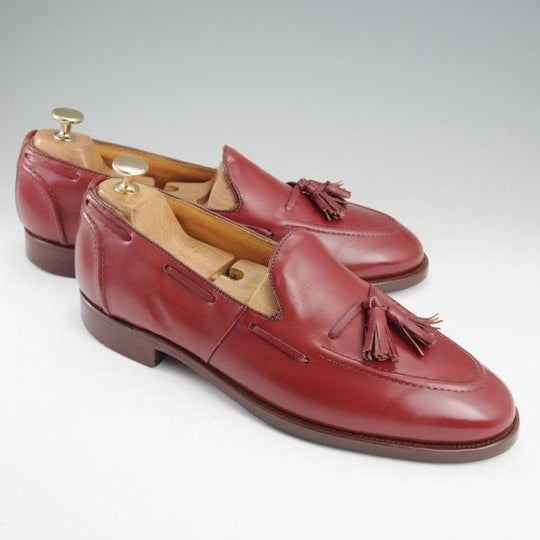 ★トリッカーズ SIZE 9【貴重★80万番台(90's初頭)/タッセルローファー】カーフ/赤茶/メンズ/Tricker's★l913