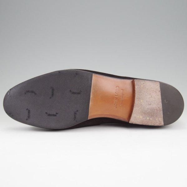 美品★ジョンロブ 9E【現行定価￥254,100-★ロペス/LOPEZ】4395ラスト/コインローファー/スエード/黒/メンズ/JOHN LOBB★l918