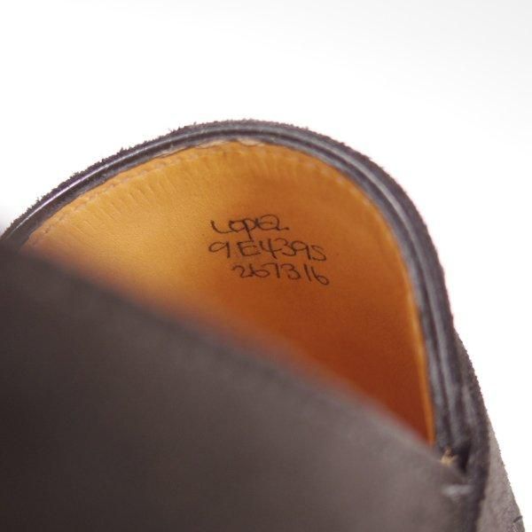 美品★ジョンロブ 9E【現行定価￥254,100-★ロペス/LOPEZ】4395ラスト/コインローファー/スエード/黒/メンズ/JOHN LOBB★l918