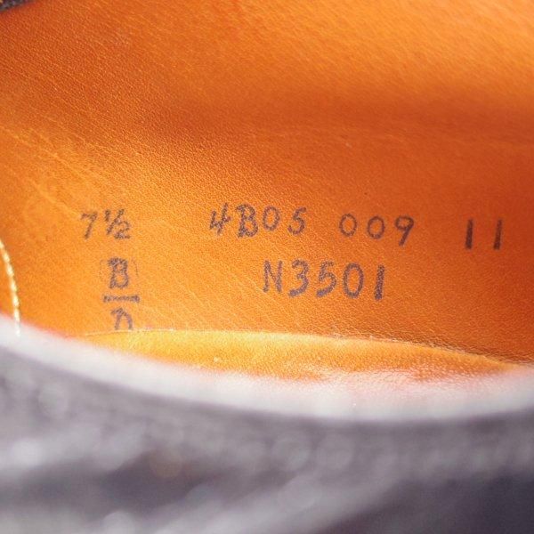 美品★オールデン 7.5D【貴重★キッド(仔山羊革)/モディファイドラスト/(新潟)ナトリヤ別注】N3501/パンチドキャップトゥ/黒/ALDEN★l919