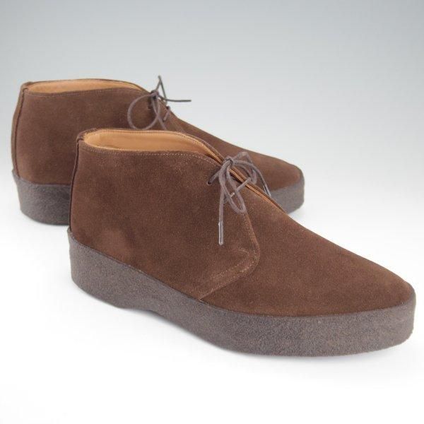 未使用★(英)SANDERS/サンダース SIZE 6.5【定価￥52,800-★チャッカブーツ/マッドガード】6480/スエード/濃茶/メンズ★l923