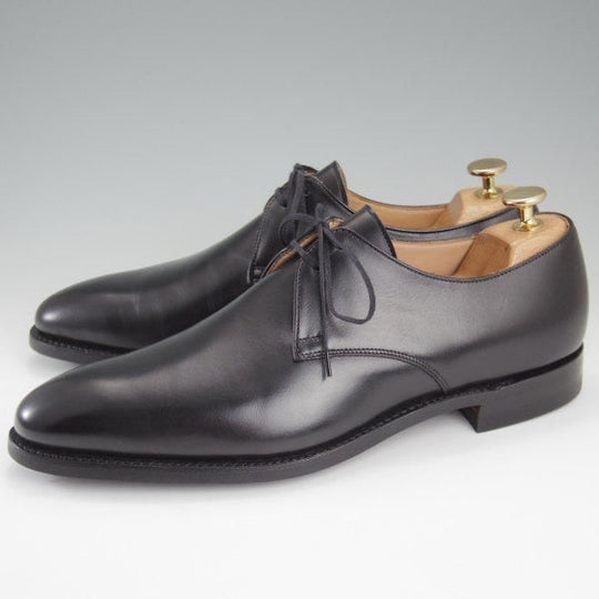 未使用★クロケット&ジョーンズ 7.5E【★CRAWLEY/クローリー/360ラスト】CITYソール/Vフロント/プレーントゥ/黒/Crockett&Jones★l924