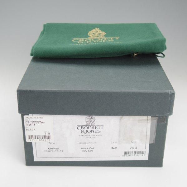 未使用★クロケット&ジョーンズ 7.5E【★CRAWLEY/クローリー/360ラスト】CITYソール/Vフロント/プレーントゥ/黒/Crockett&Jones★l924