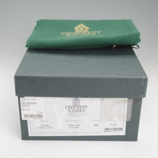 未使用★クロケット&ジョーンズ 7.5E【★CRAWLEY/クローリー/360ラスト】CITYソール/Vフロント/プレーントゥ/黒/Crockett&Jones★l924