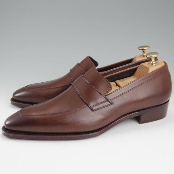 未使用★Perfetto/ペルフェット SIZE 7.5【グッドイヤーウェルテッド製法★ローファー/濃茶】スリッポン/カーフ/メンズ★l925