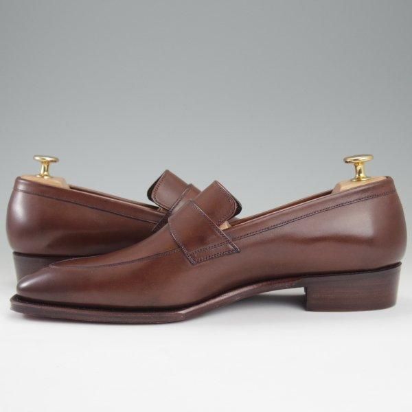 未使用★Perfetto/ペルフェット SIZE 7.5【グッドイヤーウェルテッド製法★ローファー/濃茶】スリッポン/カーフ/メンズ★l925