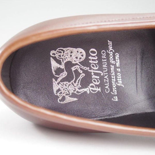 未使用★Perfetto/ペルフェット SIZE 7.5【グッドイヤーウェルテッド製法★ローファー/濃茶】スリッポン/カーフ/メンズ★l925