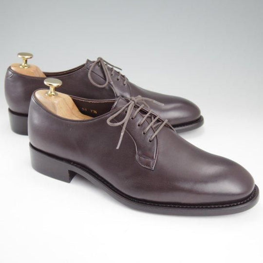 未使用★ビナセーコー製 SIZE 7.5【(浅草)鞆ゑTG100同仕様★FENETRE/フネートル/プレーントゥ】カーフ/濃茶/メンズ★l926