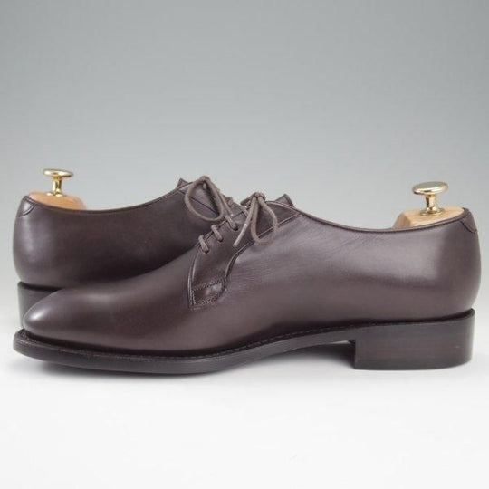未使用★ビナセーコー製 SIZE 7.5【(浅草)鞆ゑTG100同仕様★FENETRE/フネートル/プレーントゥ】カーフ/濃茶/メンズ★l926
