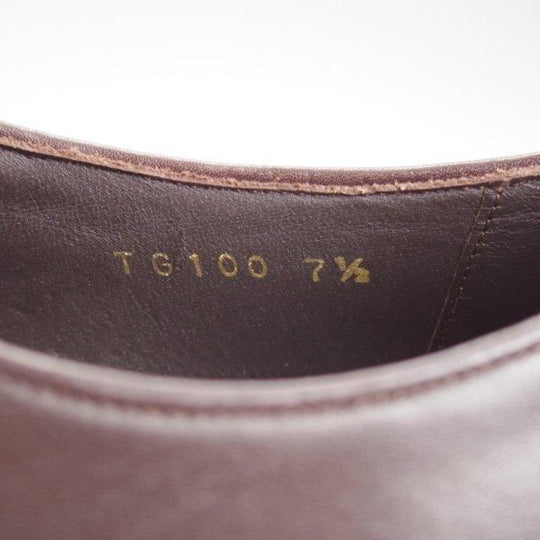 未使用★ビナセーコー製 SIZE 7.5【(浅草)鞆ゑTG100同仕様★FENETRE/フネートル/プレーントゥ】カーフ/濃茶/メンズ★l926