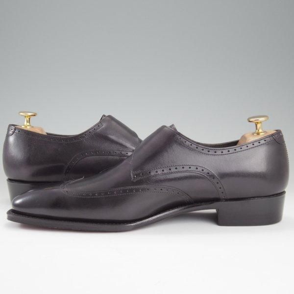 未使用★Perfetto/ペルフェット SIZE 7.5【グッドイヤーウェルテッド製法★モンクストラップ/黒】カーフ/メンズ★l927