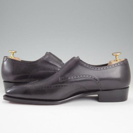 未使用★Perfetto/ペルフェット SIZE 7.5【グッドイヤーウェルテッド製法★モンクストラップ/黒】カーフ/メンズ★l927