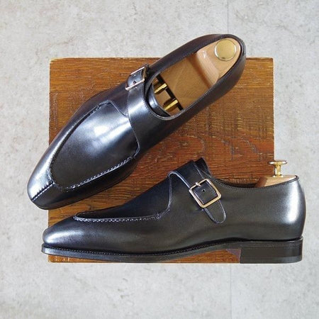 未使用★(スペイン製)カルミナ SIZE 7.5【定価￥88,000-★モンクストラップ/80694】BALITXラスト/カーフ/黒/メンズ/CARMINA★l928