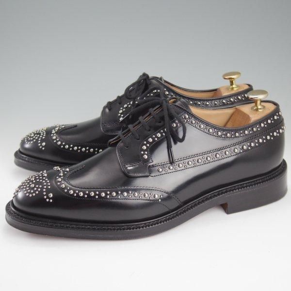未使用★チャーチ 80F/UK8【現行定価20万円以上★GRAFTON MET/グラフトン/スタッズ】173ラスト/フルブローグ/黒/メンズ/Church's★l929