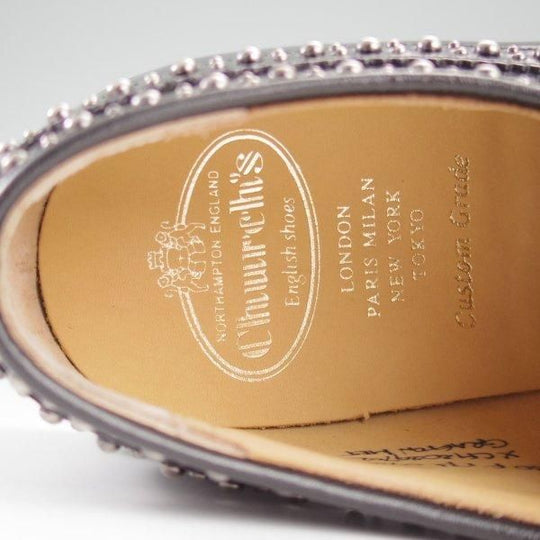 未使用★チャーチ 80F/UK8【現行定価20万円以上★GRAFTON MET/グラフトン/スタッズ】173ラスト/フルブローグ/黒/メンズ/Church's★l929