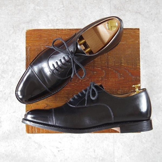 極美品★チャーチ 55F/UK5.5【定価￥160,600-★ストレートチップ/DUBAI】136ラスト/カーフ/黒/メンズ/Church's★l935