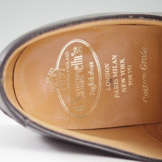 極美品★チャーチ 55F/UK5.5【定価￥160,600-★ストレートチップ/DUBAI】136ラスト/カーフ/黒/メンズ/Church's★l935
