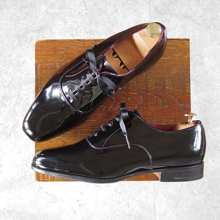 未使用★トリッカーズ SIZE 7【貴重★プレーントゥ/M6606/黒】パテントレザー/メンズ/Tricker's★l938