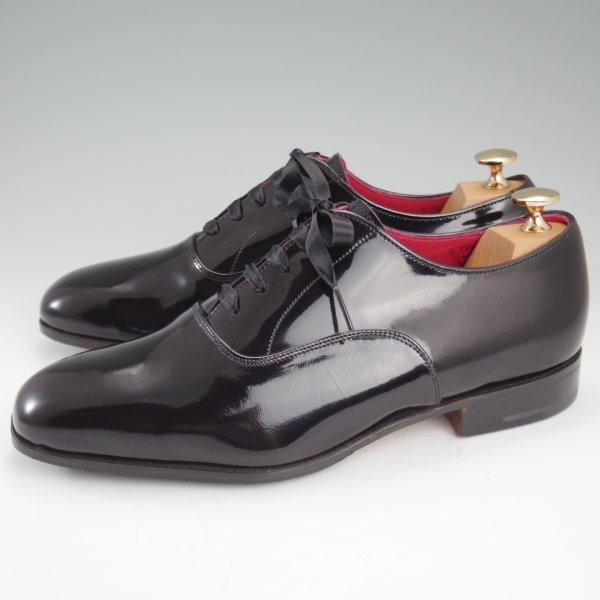未使用★トリッカーズ SIZE 7【貴重★プレーントゥ/M6606/黒】パテントレザー/メンズ/Tricker's★l938