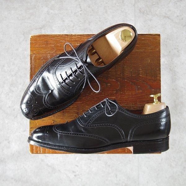 ★チャーチ UK5.5程度/60D【旧チャーチ★73ラスト/フルブローグ】3都市ロゴ/カーフ/黒/メンズ/Church's★l949